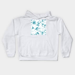 Lagoon blue and white Deep Ocean - Tie-Dye Shibori Texture Kids Hoodie